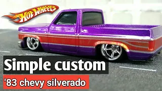 Custom truck CHEVY SILVERADO hot wheels swap wheel and repaint