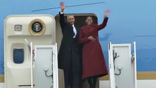 Obama's Last Ride On 'Marine One' And 'Air Force One'