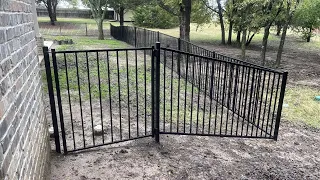 4’ racking wrought iron and 6’ pre stained board on board around pool equipment