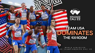 Team USA dominates the 4x400m relays | World Athletics U20 Championships Cali 2022