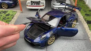 1:18 Porsche 911 (992) GT3 RS 2022, Gentian blue metallic - Norev [Unboxing]