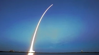 Жесткая посадка первой ступени ракеты Falcon 9