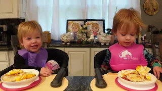 Twins try breakfast sandwich