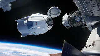 Стыковка SpaceX Crew Dragon к МКС. Запись с двух онлайн-трансляций одновременно + русская озвучка.