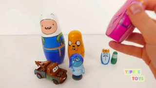 Adventure Time Nesting Dolls Surprise Toys inside Stacking Cups Inside Out Cars Frozen Shopkins