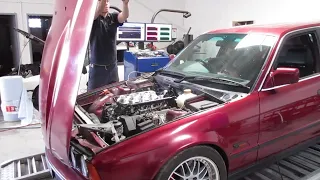 E34 540i touring on the dyno