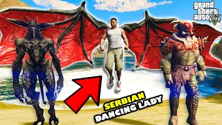 Franklin Become HELL BOSS to Fight SERBIAN DANCING LADY and DEVIL GOD in GTA 5 | SHINCHAN and CHOP