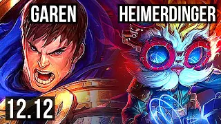 GAREN vs HEIMER (TOP) | 600+ games, Legendary, 9/2/3, 800K mastery | NA Master | 12.12