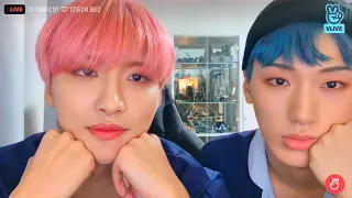 ATEEZ Seonghwa & San sing "Stay" during their V-live