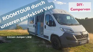 ROOMTOUR Camper-Selbstausbau | Unser DIY-Van fürs VOLLZEIT-Vanlife | Citroen Jumper L3H2