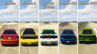 Every Buffalo in GTA Online: Buffalo Vs Buffalo S Vs Sprunk Buffalo Vs Buffalo STX Vs Buffalo EVX