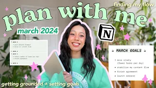 MARCH PLAN WITH ME 🌱 notion monthly reset + goal setting