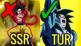 SSR and TUR SSJ4 Goku Side By Side Super Attack Animation | DBZ Dokkan Battle