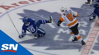 Mitch Marner Falls Awkwardly On Leg, Forced To Leave Game