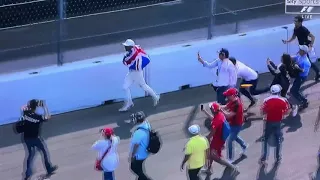 Man falls over F1 Mexico