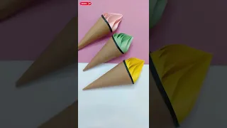 DIY Paper Cone Ice Cream🍦#craft #shorts #viral #shortsviral #handmade #foryou