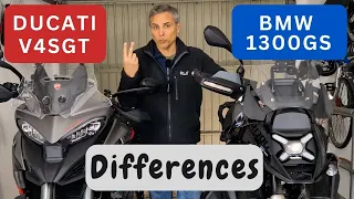 Measuring Tape - Side By Side Comparison 2024 BMW 1300GS vs Ducati Multi V4SGT