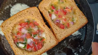 Unique Bread Omelette Toast recipe😍🤤 Must try! #shorts #breadomelette #toast #eggrecipe