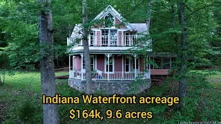 Indiana Lakefront Homes For Sale | $164k | 9.6 acres | 3 bd | 2 ba | Indiana Waterfront acreage