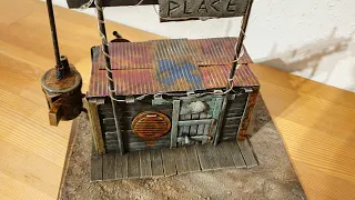 I build my first Scifi-Western Tabletop Terrain Diorama - Timelapse