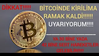 BİTCOINDE KIRILIMA RAMAK KALDI YA 30 BINE DUSECEK YA 42 BINE YUKSELECEK CRYPTO CURRENCY BORSA HISSE