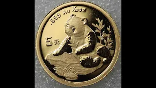 China 5 Yuan 1998 Panda 1/20 Gold