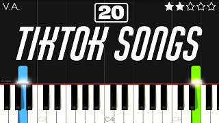 20 Tiktok Songs You Probably Don't Know the Name of | EASY Piano Tutorial