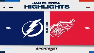 NHL Highlights | Lightning vs. Red Wings - January 21, 2024
