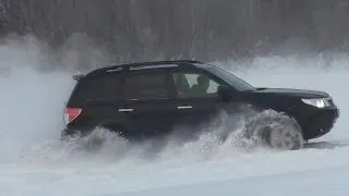 Subaru Forester against Snow