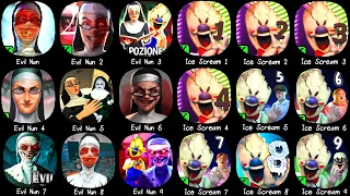 Evil Nun 1,2,3,4,5,6,7,8,9 & Ice Scream 1,2,3,4,5,6,7,8,9 & Evil Nun Maze, Evil Nun Rush