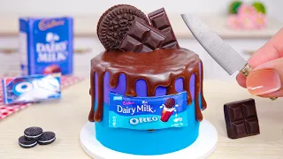 Satisfying Miniature Half OREO Half Dairy Milk Cake Decorating | Yummy Miniature Chocolate Cake Idea