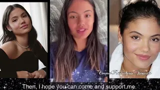 Emma Raducanu speaking Chinese|sending message to her Chinese fans after winning  US OPEN 2021 | ERF