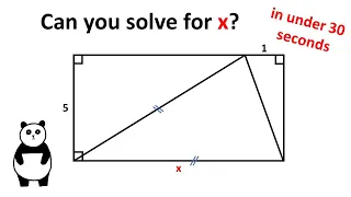 Triangle Inside of a Rectangle. Solve in under 30 seconds. Geometry video.