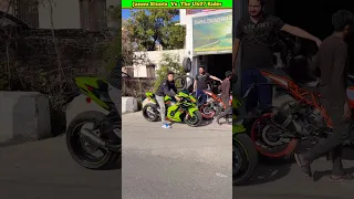 Motovlogger Jannu Stuntz 🆚 The Uk07 Rider Bike🏍 Comparison #shorts #jannustuntz #theuk07rider