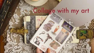 ASMR【Collage with my illustrations】Lady Bunny, Vintage, Relaxing paper sounds, Journal idea