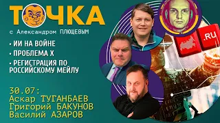 Точка. Бакунов и Туганбаев. Регистрация по российскому мейлу, ИИ на войне, Проблема Х