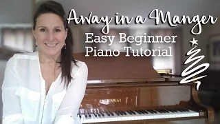 Away in a Manger - Easy Beginner Piano Tutorial - Free Christmas Song lessons on the Piano