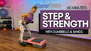 Step aerobics with Weights Workout | Full Hour Step Cardio & Toning