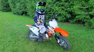 Kid RIPPING On KTM 50 MINI