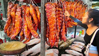 Amazing Guy Make! Grilled Salt Crusted fish, Pig's Rib & Ducks | Cambodian Street Food