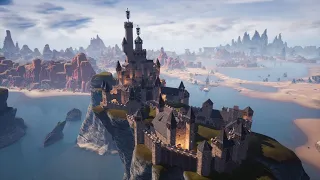 CONAN EXILES building - castle on the rock DLC: PEOPLE OF THE DRAGON [timelapse] - Isle of Siptah