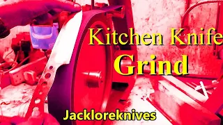 Flat grinding the blade of a Kitchen Knife