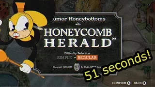 Cuphead Speedrun - Honeycomb Herald Regular (0:51)