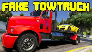 Stealing Cars As A Fake Tow Truck Driver In GTA 5 RP