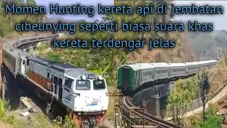 Momen Hunting kereta api di jembatan cibeunying seperti biasa suara khas kereta terdengar jelas