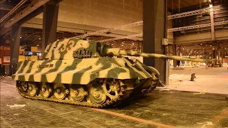 Tiger II starting, unloading and driving - Rétromobile 2015