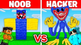 NOOB vs HACKER: I Cheated In a NIGHTMARE HUGGY WUGGY Build Challenge!