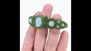 Браслет лунный камень - украшения из натуральных камней - ручная работа - макраме браслет