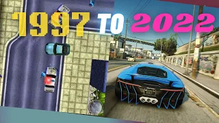 Grand theft auto evolution in 5 minutes from {1997 - 2022}.