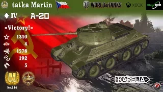 WOT console, Tier IV Soviet Light Tank - A-20, "M" No. 234